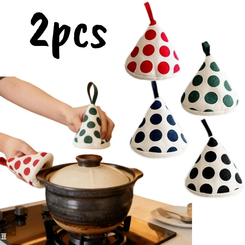1/2pcs Triangle Heat-Resistant Pot Handle Covers Clay Enamel Pot Lid Cap for Baking Oven Frying Pans Clips Holder Kitchen Tools
