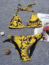 New Gold Design Bikini Swimwear for Women Sexy Bathing Suit Beachwear Summer two piece Sexy Lady Swimsuit