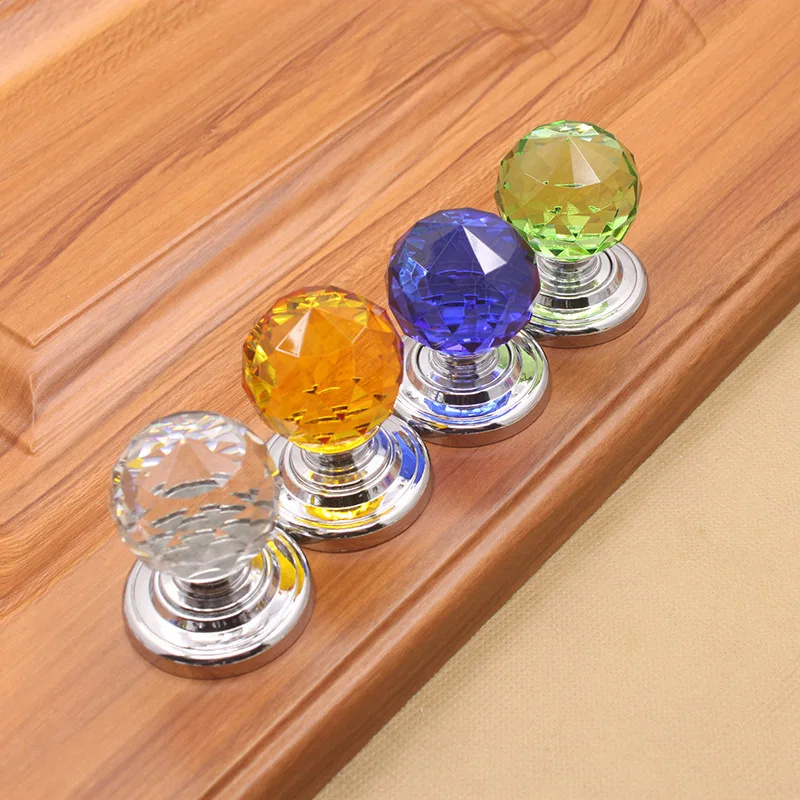 30mm Kristallglas-Knöpfe in Diamantform, Schrankgriffe, Schubladenknöpfe, Küchenschrankgriffe, Möbelgriff-Hardware – Detail 5