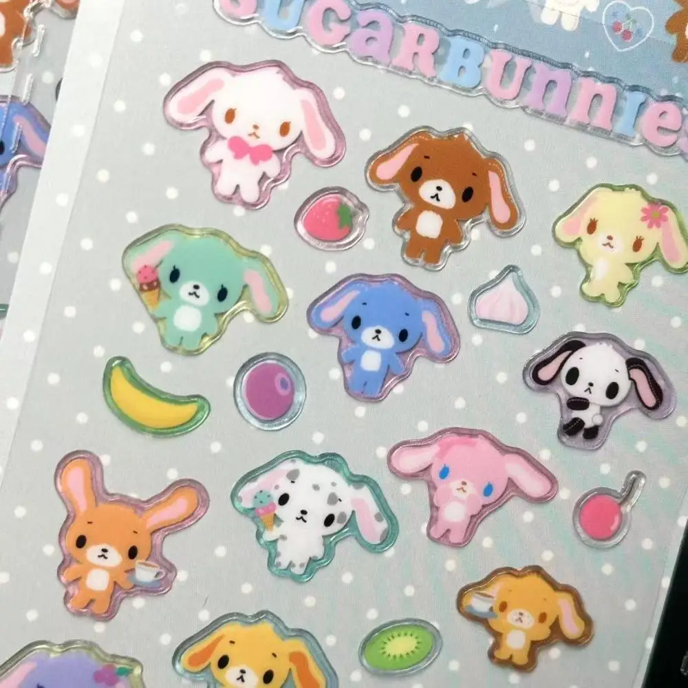 جديد الكرتون الفاكهة Sugarbunnies ملصقات PVC Shirousa Kurousa ملصقات الإغاثة سطح المكتب كتيب دفتر الديكور هدايا العيد