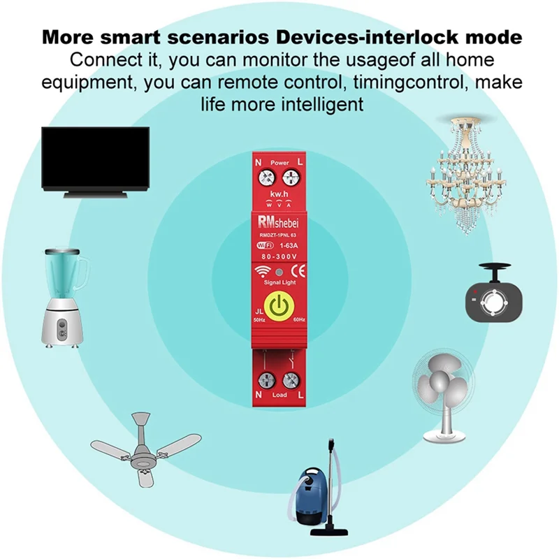 

AU61-Tuya Wifi Intelligent Circuit Breaker Automatic Reclosing Switch Timer APP Control Compatible With Alexa Google