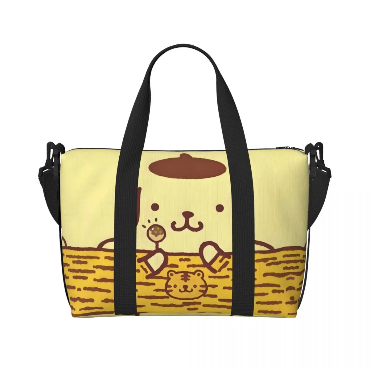 

Custom Dog Pompompurin Anime Tote Bag Women Large Capacity Kawaii Cartoon Beach Gym Shoulder Travel Bag