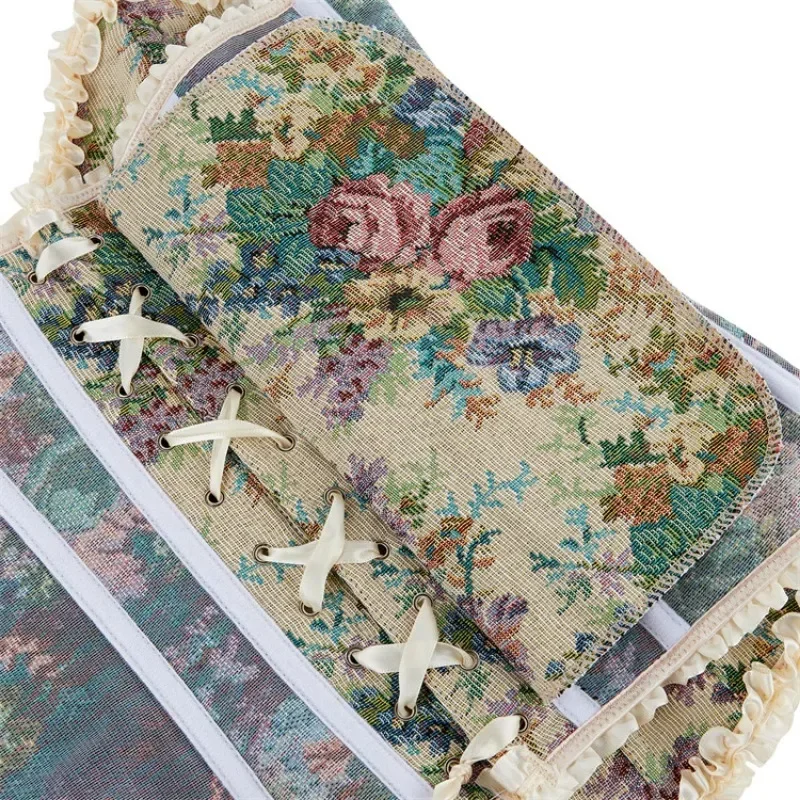 أزياء المرأة كورسيه فوقي للنساء أعلى المشدات حجم كبير مثير الدانتيل يصل الأزهار خمر القوطية الملابس الداخلية المشدية Korsett