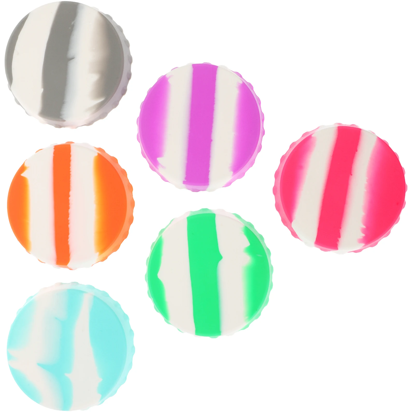 

6pcs Leakproof Silicone Can Covers Soda Beer Bottle Caps Sealing Lids Beverage Cans Saver Practical Hygiene Protectors Kitchen