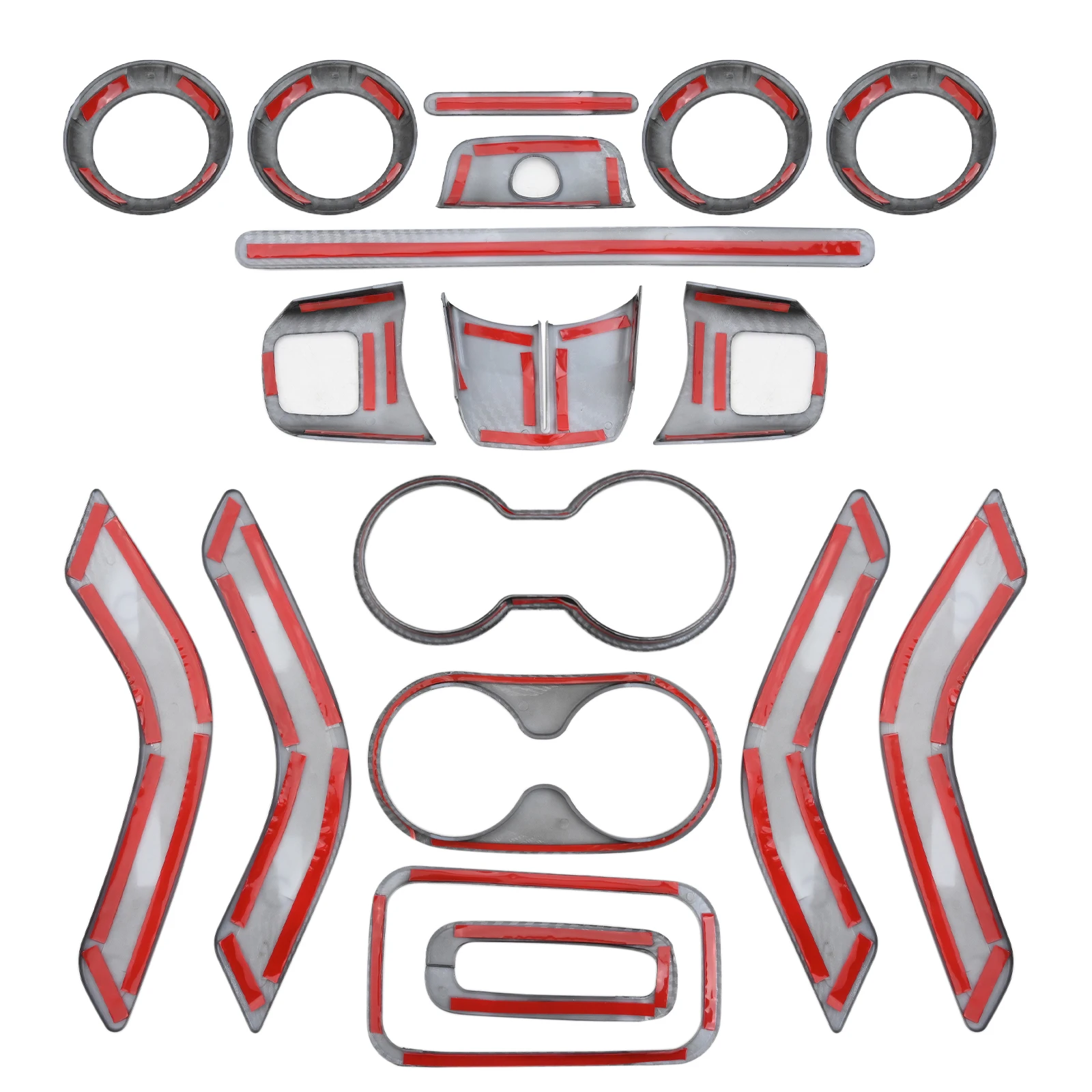18pcs Car Trim Car Interior Decor Car Interior Enhancement for perfect Fit Convenient Application For Jeep for wrangler for jk