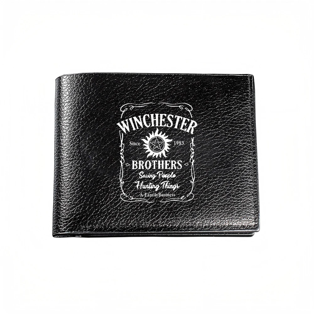 Winchester Brothers Since 1983 Saving People Hunting Things Fashion Men Wallet Card Holder Casual Business Style Print Design