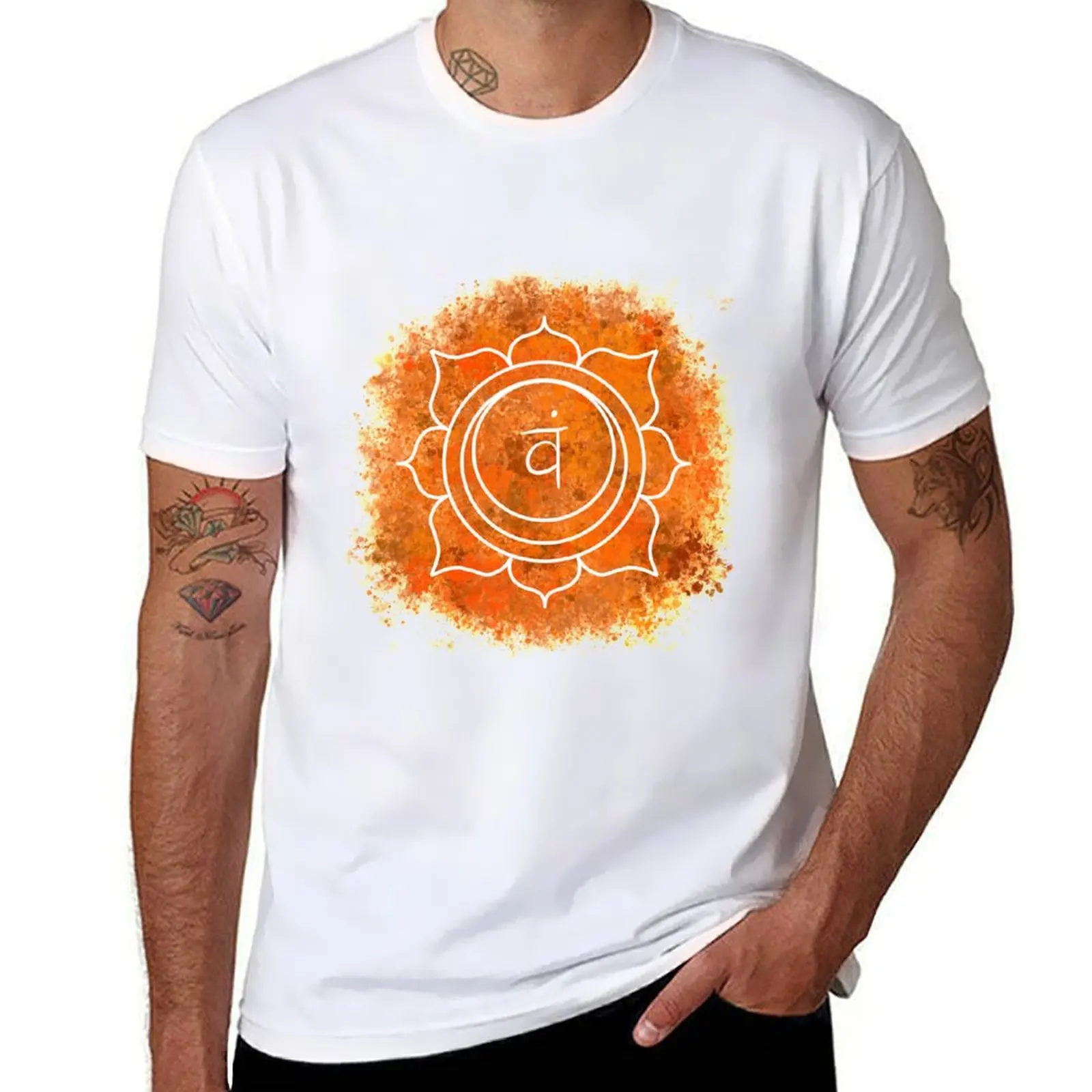 

cotton man Chakra designer T-Shirt Sacral Symbol 100% t shirts shirt t Meditation