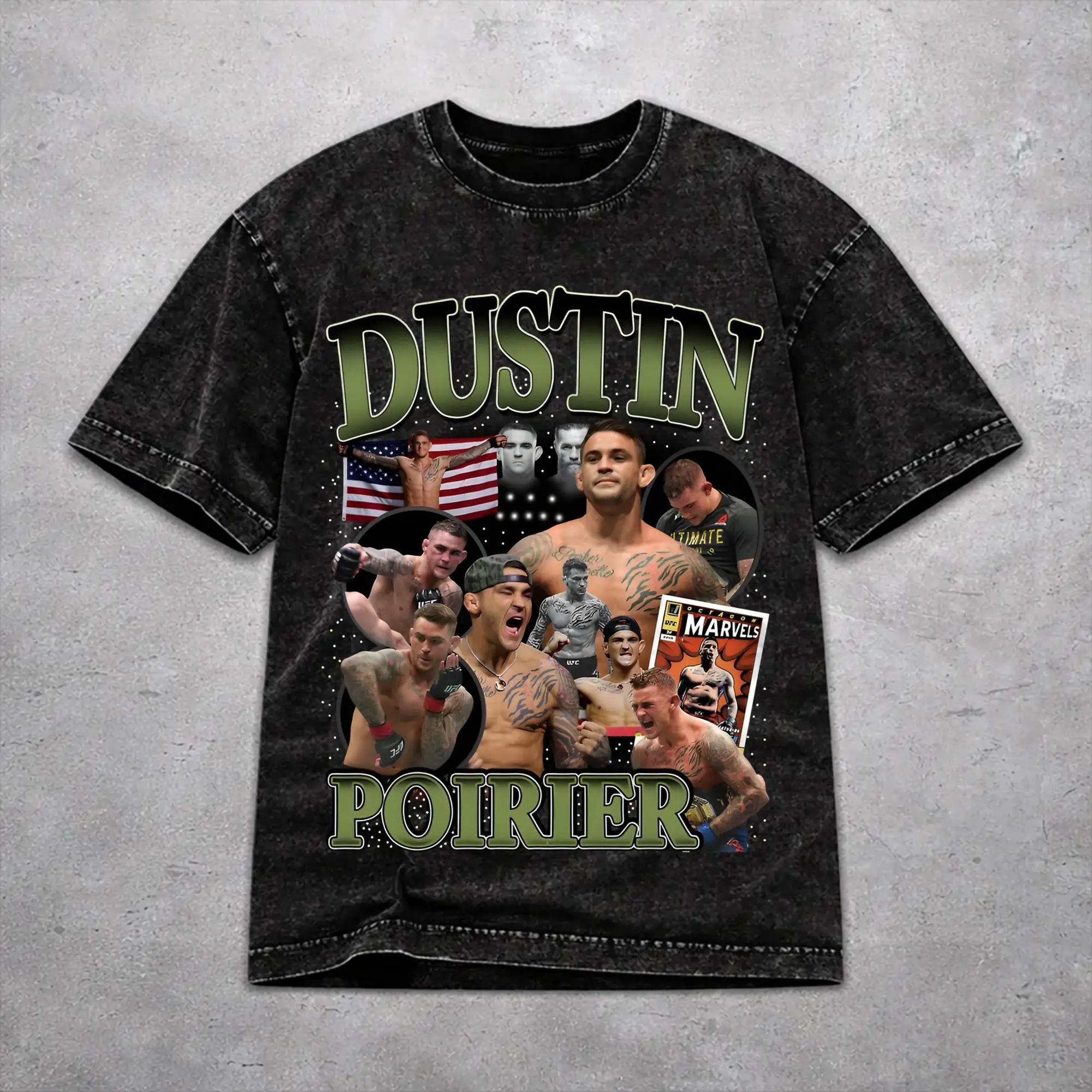 Vintage Dustin Poirier  Apparel T Shirt for Men Women  Washed Cotton Tee Shirt Clothing