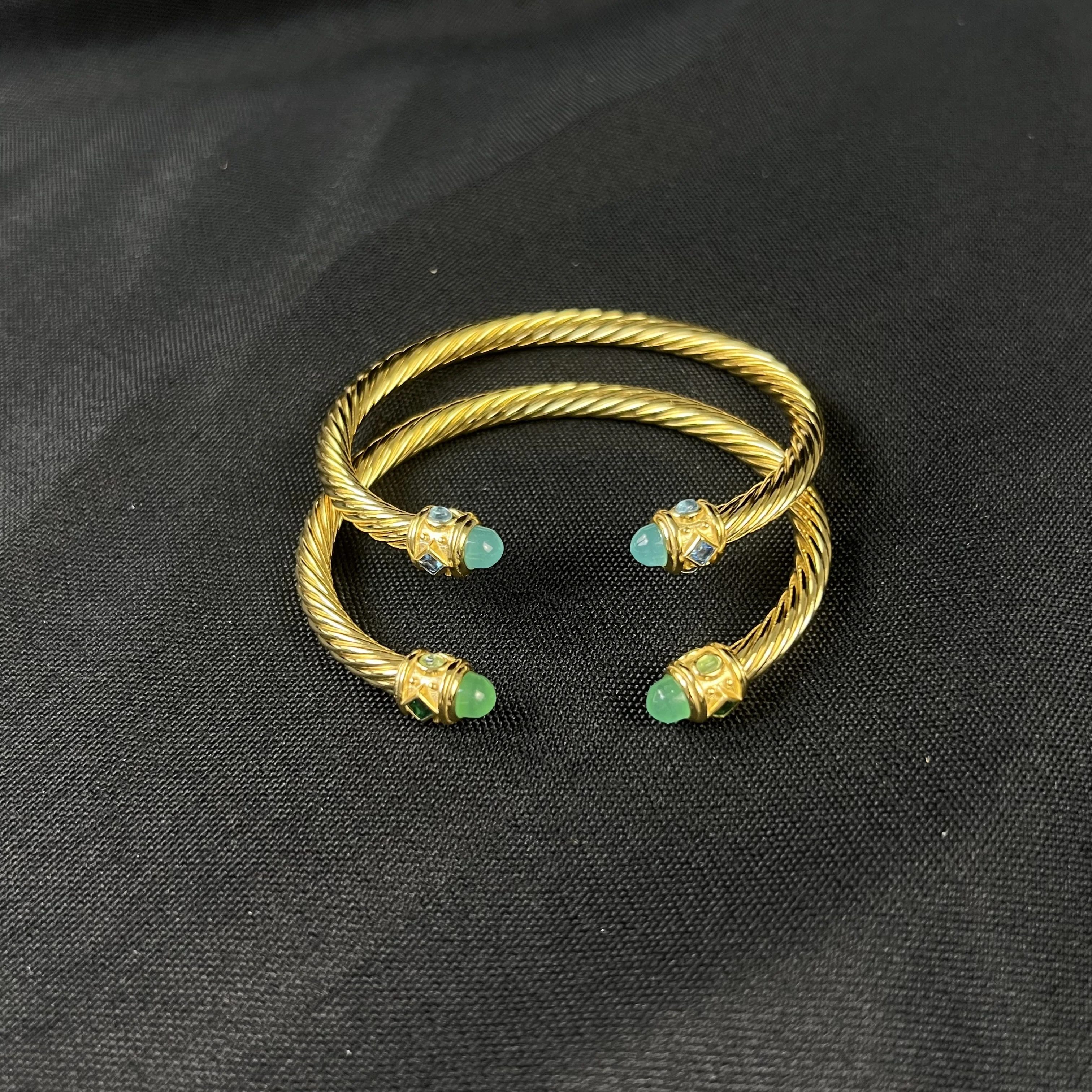 S925 فضة 2025 جديد 5 مللي متر الذهبي المياه الكستناء العقيق كريستال سوار محايد موضة الاتجاه الرجعية المجوهرات الفاخرة