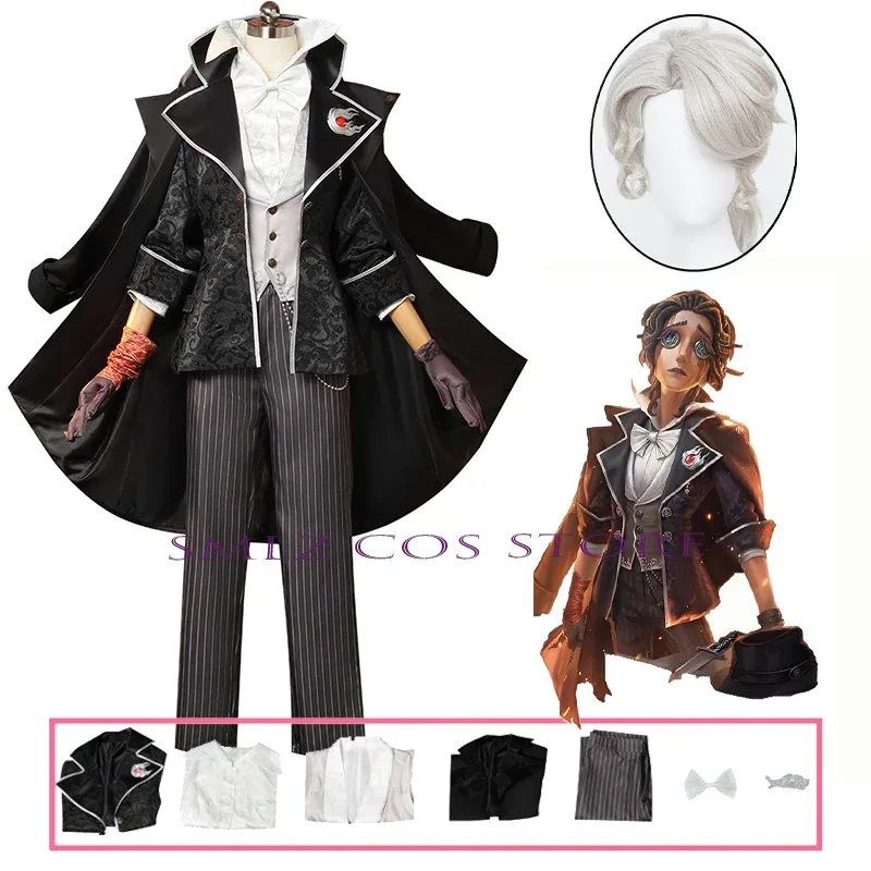 Juego Identity V Frederick Kreiburg disfraz de Cosplay peluca compuesta el uniforme de George olvidado traje de fiesta de Halloween para hombre