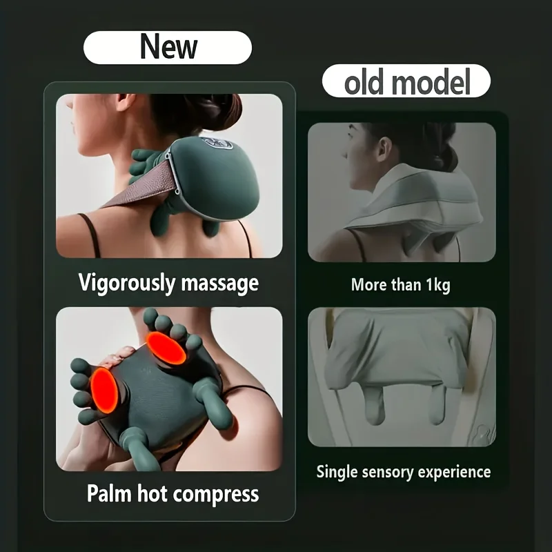 Portable Electric Massage Pillow Deep Tissue Massager USB Wireless Massage Pad for Neck Shoulder Back Arm Pain Relief Home Offic - view 5