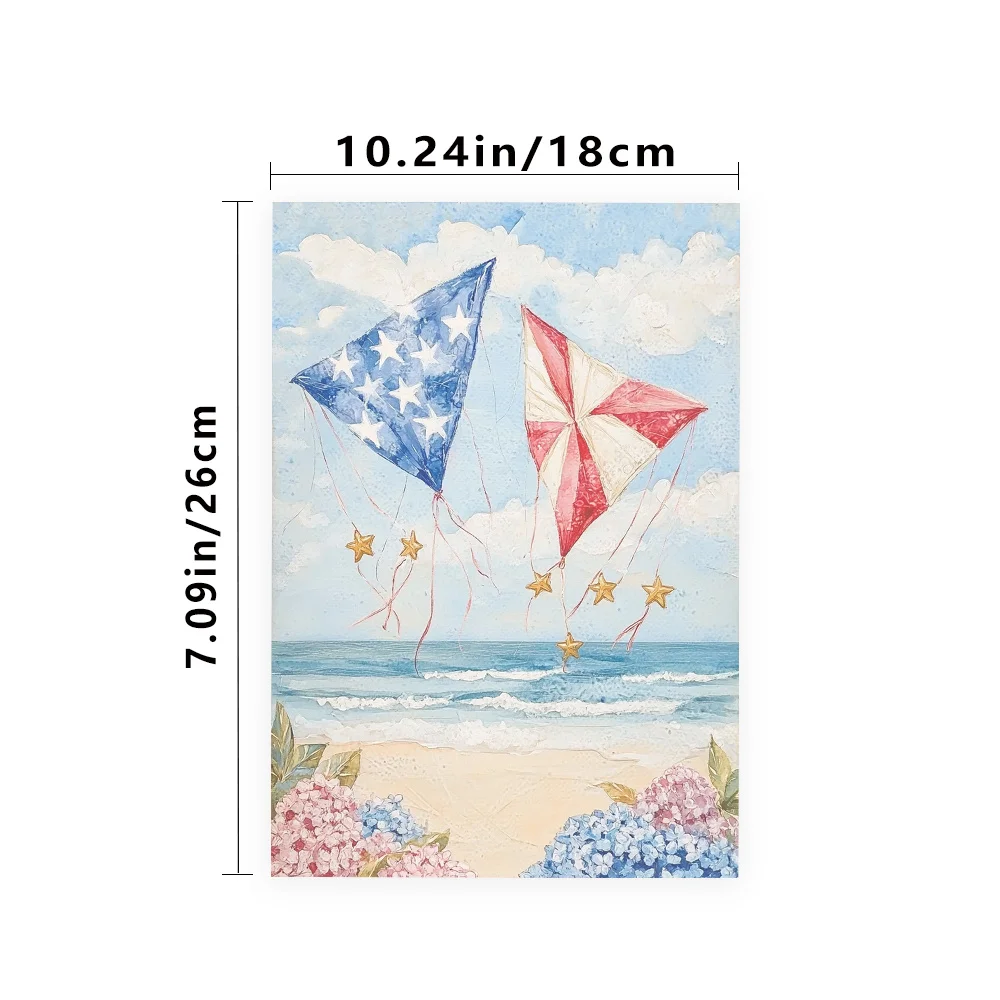 30 Sheets, B5 American Seaside Kites Themed Writing Paper, Lined, No Glue, Perfect For Notebooks, Memos, And Stickers