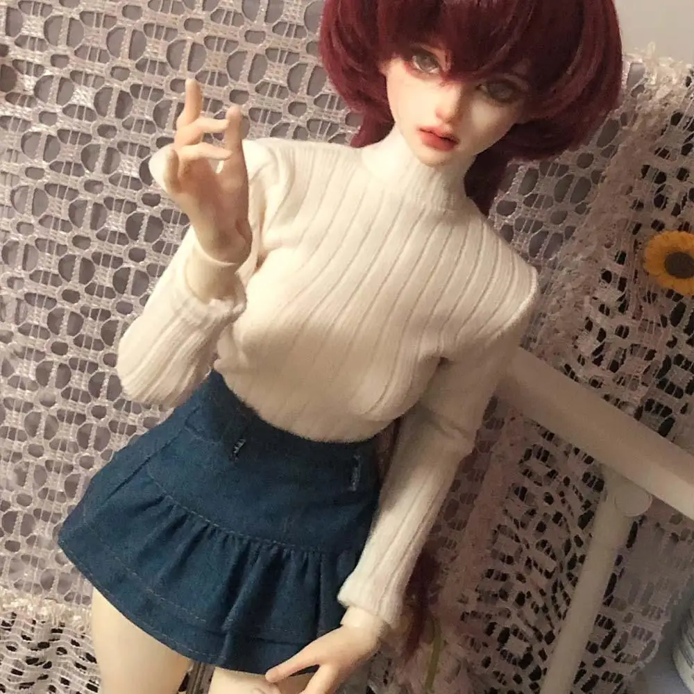 New Doll Clothes for 1/3 1/4 1/6 Bjd Doll Knit High Collar Sweater Pleated Skirt Leg Sock Girl Diy Toy Dress Up Doll Accessories - view 3