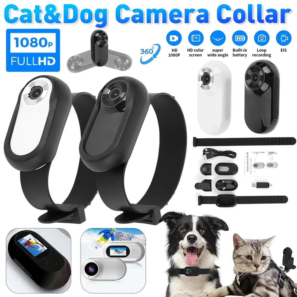 Wireless Cat Collar Camera Outdoor No WiFi Needed Pet Collar Camera With Screen Video Recording Dog Tracker Collar Pet Supplies