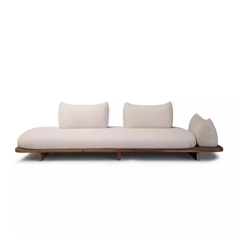 Small apartment bed and breakfast sofa medium and ancient style granular velvet high rebound Japanese tatami wabi sabi log