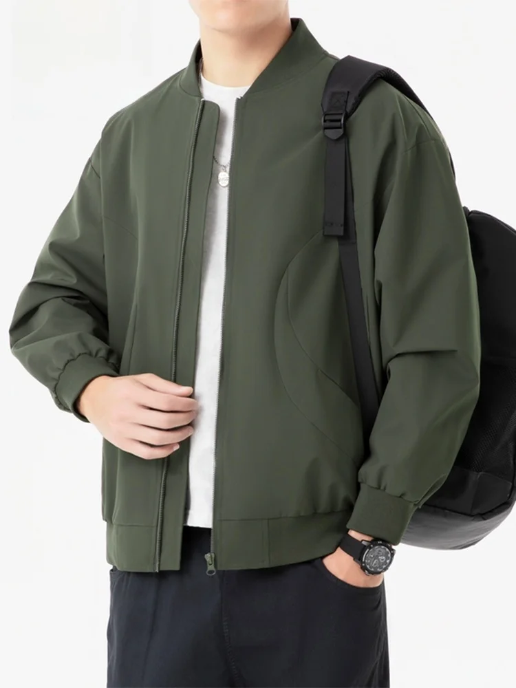 

Мужская повседневная куртка-бомбер Yu Zhaolin с воротником-стойкой, не требующая глажки, из полиэстера, осенне-зимняя, новая, спортивная, для отдыха, верхняя одежда