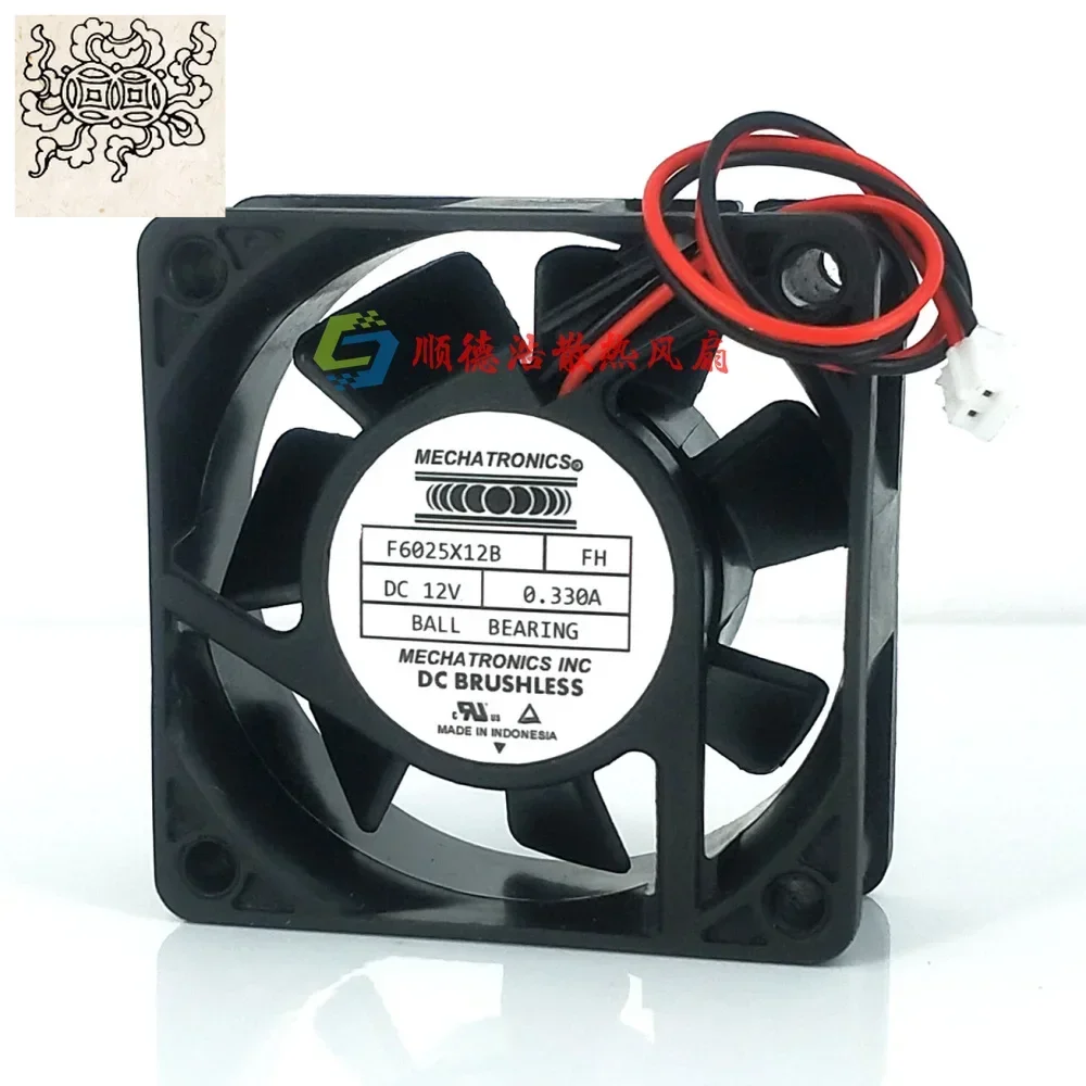 

Ltsf For MECHATRONICS F6025X12B DC 12V 0.330A 60x60x25mm 2-Wire Server Cooling Fan