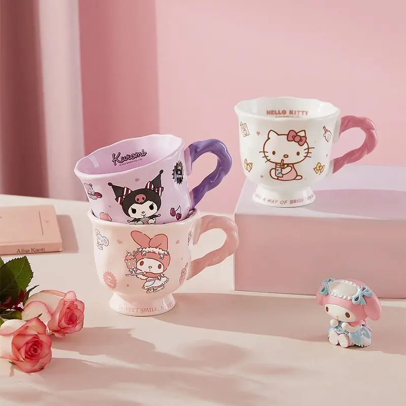 

Sanrio Hello Kitty Kuromi My melody cartoon mug ceramic water cup home drinking water office high-looking cute coffee cup