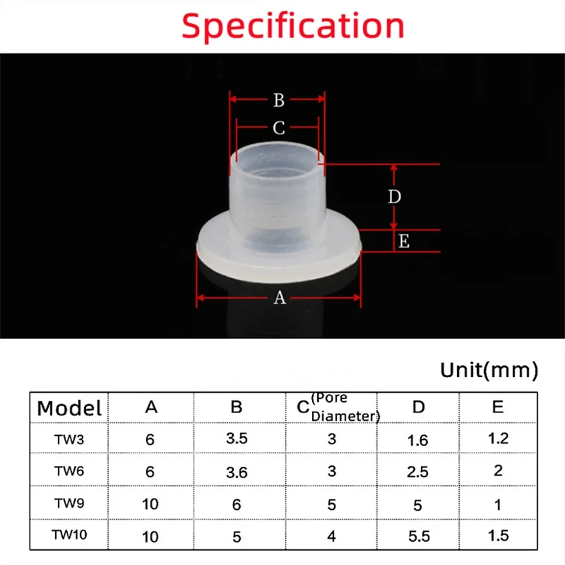 TW3/6/9/10 Nylon Sluitringen Stap T Type Plastic Sluitring Geïsoleerde Kristallen Pakking