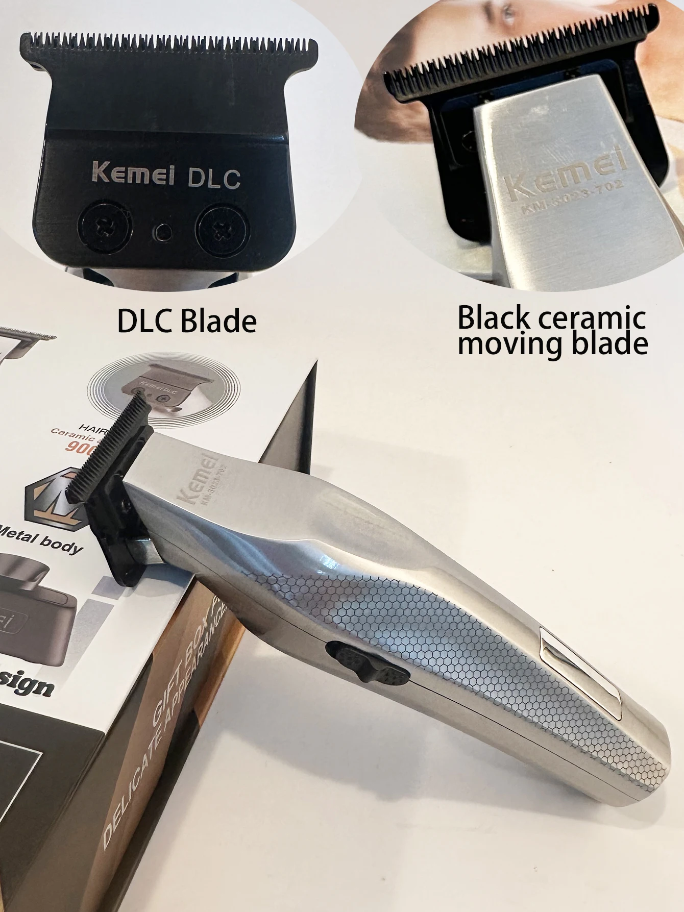 Kemei Haarschneider, professioneller Haarschneider, elektrische Haarschneidemaschine, wiederaufladbarer Haarschneider, 0 mm Trimmer für Männer, KM-3023-702 – Detail 7