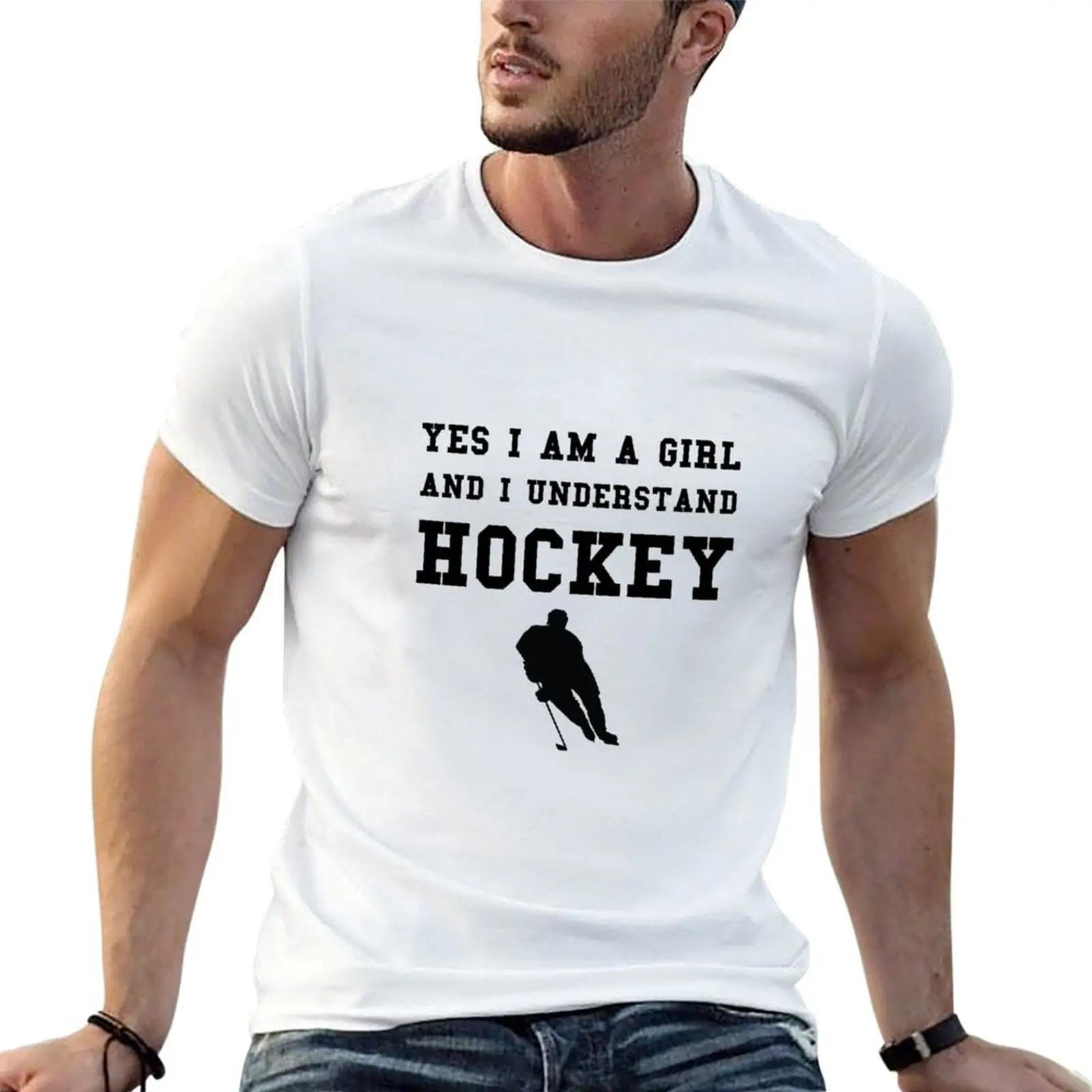 100% graphic humor shirt t dark shirts Hockey cotton t man man shirts t funny T-Shirt Girl