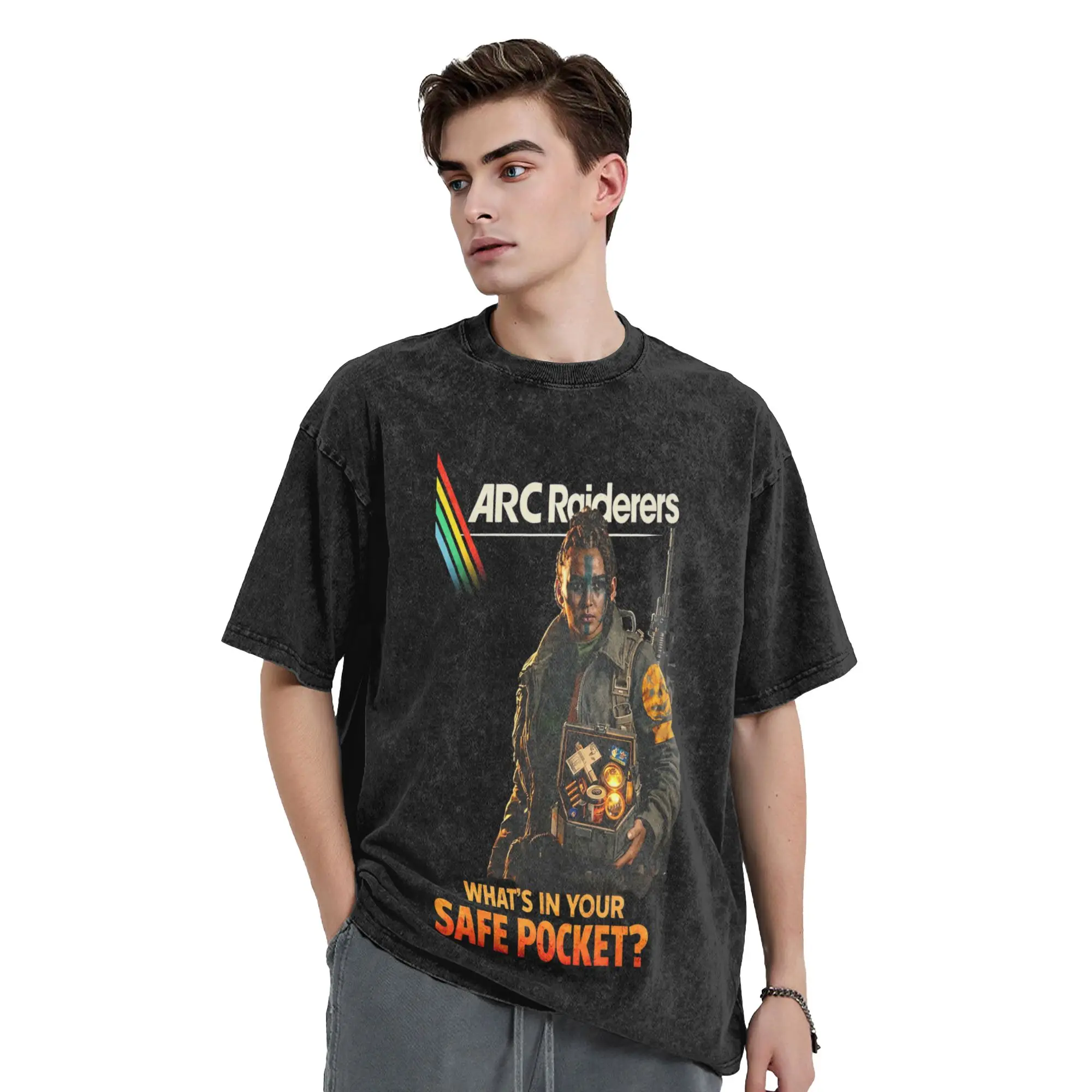 Arc Raiders What's in your safe pocket T-Shirt  Hipster T-Shirts Short Sleeve Tops Summer Casual Round Neck Plus Size Top Tees