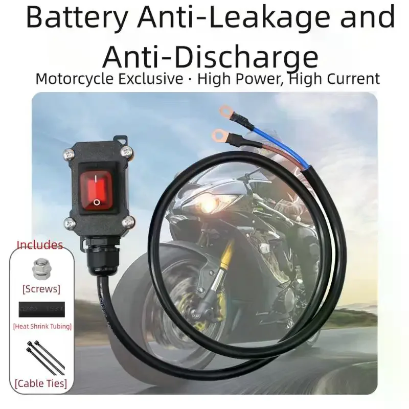 Motorcycle Power Switch Battery Disconnect Switch 12V/24V Waterproof Power Cut Off Isolator Heavy Duty Kill Switch