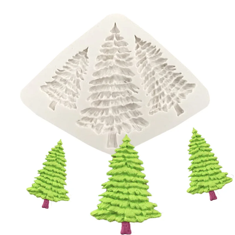 Christmas Tree Silicone Mold Tree Chocolate Cake Lace Decoration DIY Design Pastry Fondant Mold Resin Kitchen Tool For Baking