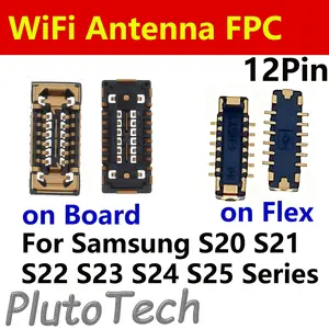 Bilashmart 10 WiFi Antenna FPC Connector 12pin Samsung S25 S24 S23 S22 S21 S20 Ultra S21U S20 Plus S20U S22U On Board on signal Flex