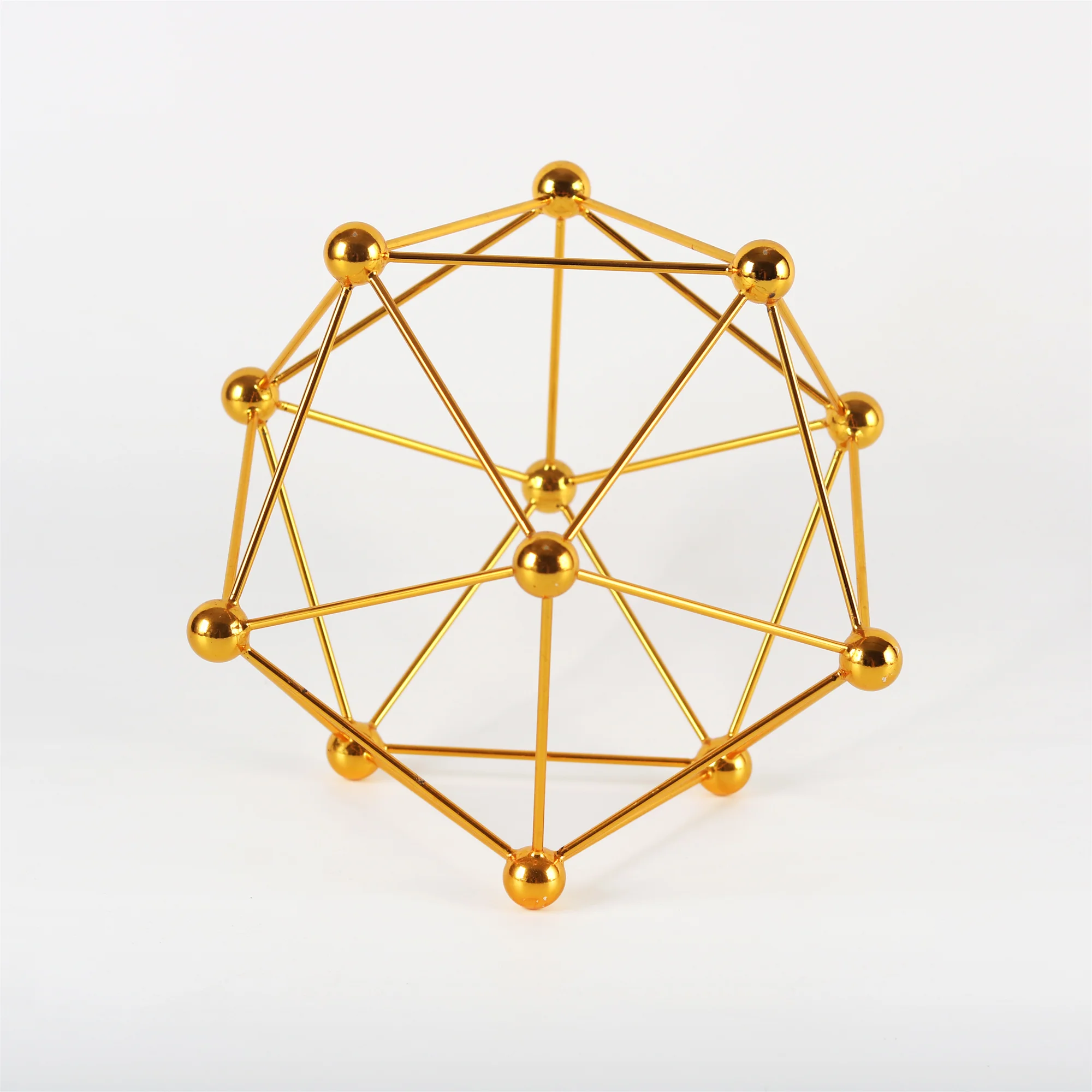 

New Arrival Metal Gold Beaded Dots Molecular Frame Decorations for Home Artistic Iron Art Painting Office Desktop Decoration