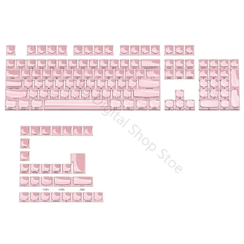 96BA Jelly MDA-Tastenkappen-Set mit 132 Tasten und seitlicher Bedruckung für den Austausch mechanischer Tastaturen und die – Detail 5