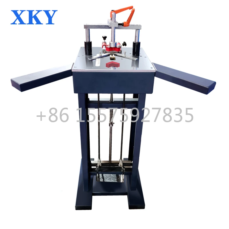 

Manual foot stepping type photo frame making down pressing and nailing connection machine