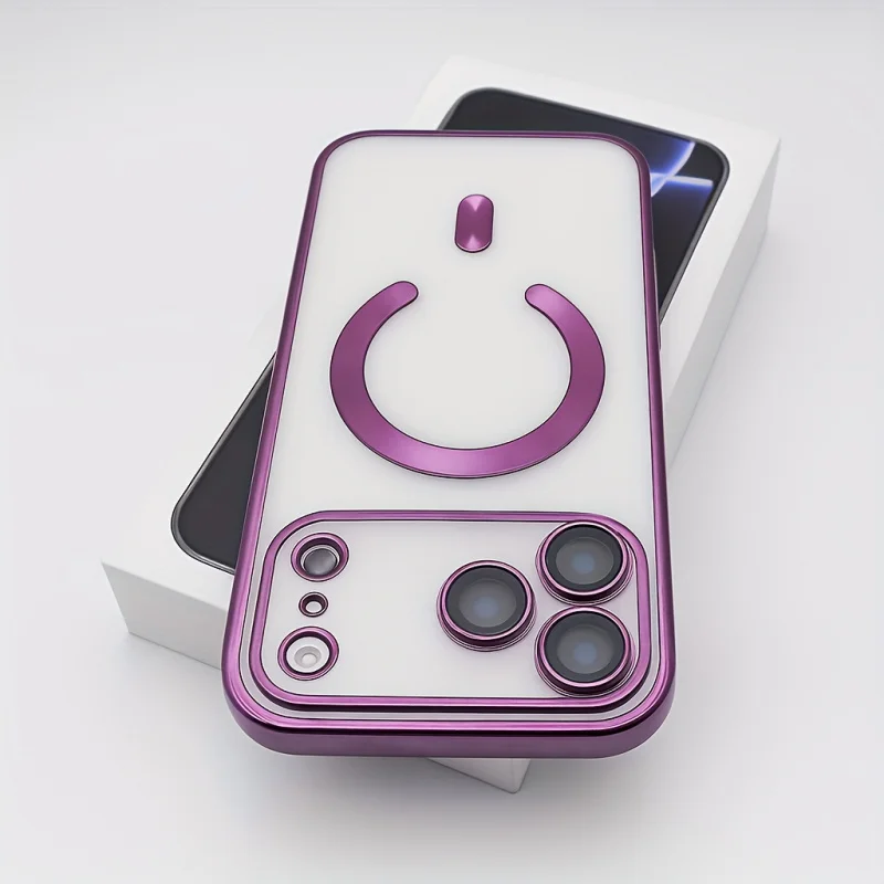 Capa Protetora Transparente Fina para iPhone 11 12 13 14 15 16 17, Incluindo Versões Pro Max e Plus, com Design em Rosa