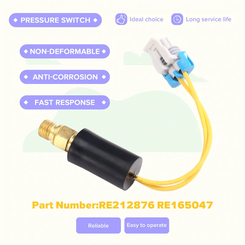 أجزاء حفارة L10A لجون ديري مستشعر ضغط الزيت RE212876 RE165047 مفتاح الضغط