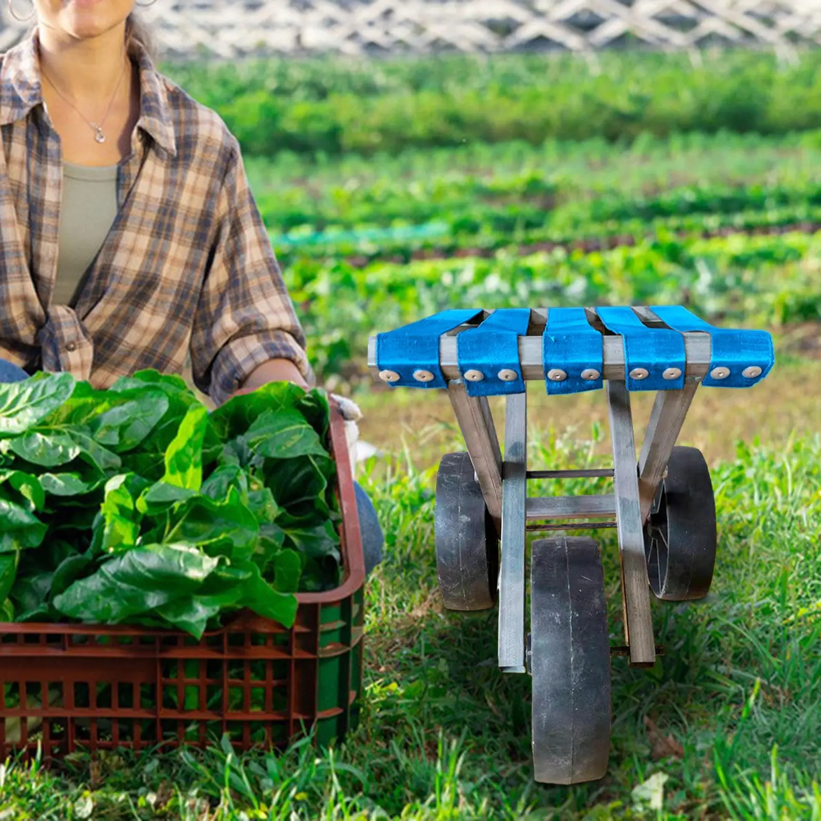 Gartenhocker, Gärtner-Arbeitsitz mit Rollen, landwirtschaftliche Arbeit, leichter kleiner Stuhl, Bauernhof-Arbeitshocker zum Pflanzen von