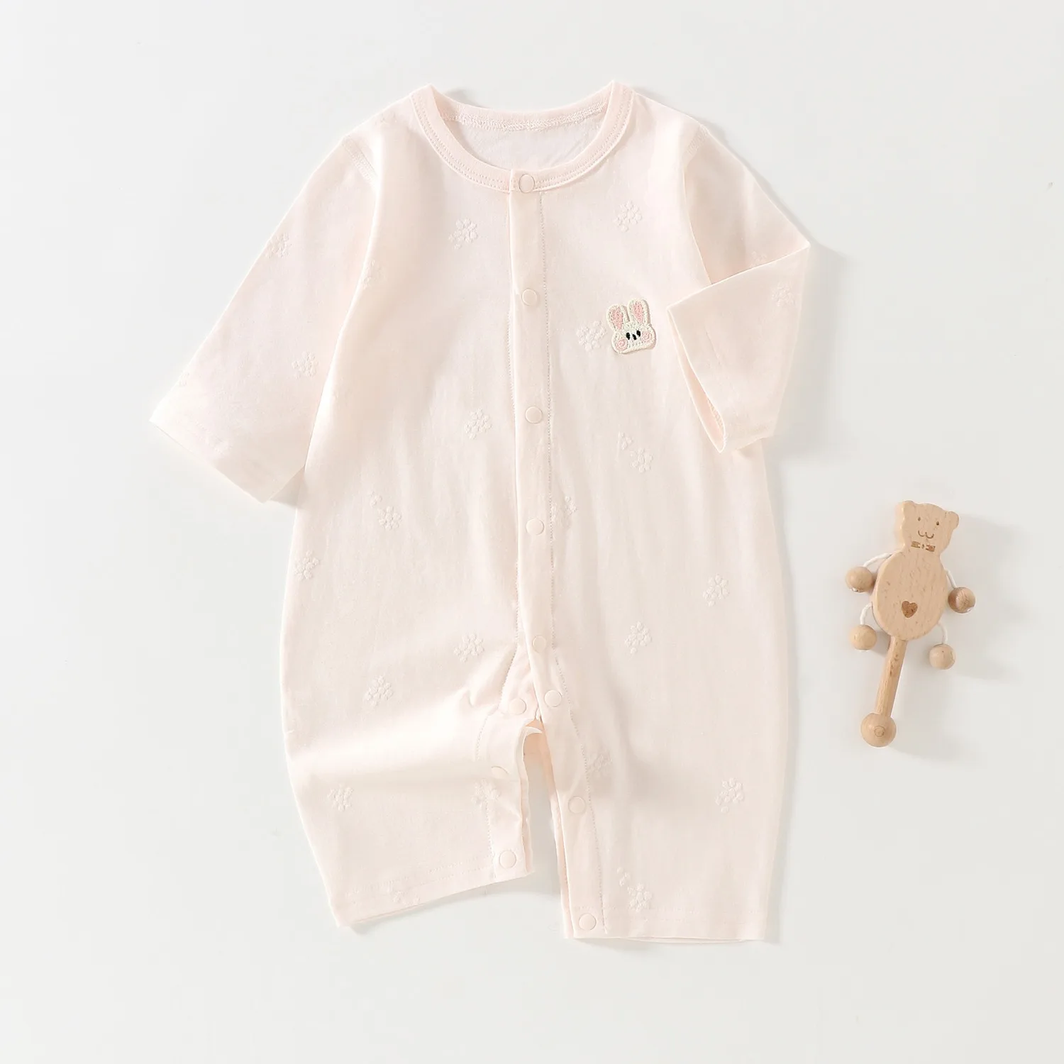 2026 Summer Newborn Baby Jumpsuit Cartoon Pattern Short Sleeved Jumpsuit for Boys, Pure Cotton Breathable Baby Crawling Suit