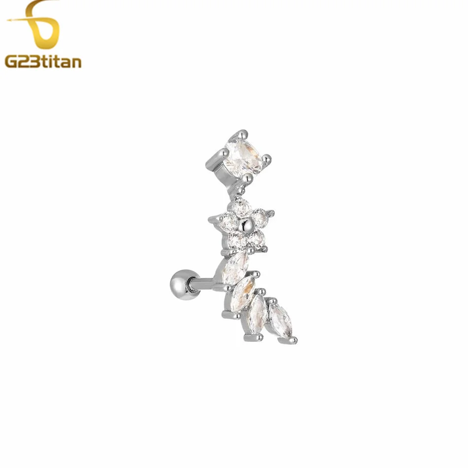 16G Titanium Pole Ear Stud For Women Men Fashion Shiny Classic Zircon 3 Color Anti Allergic Piercing Stud Earrings Jewelry Gifts image 6