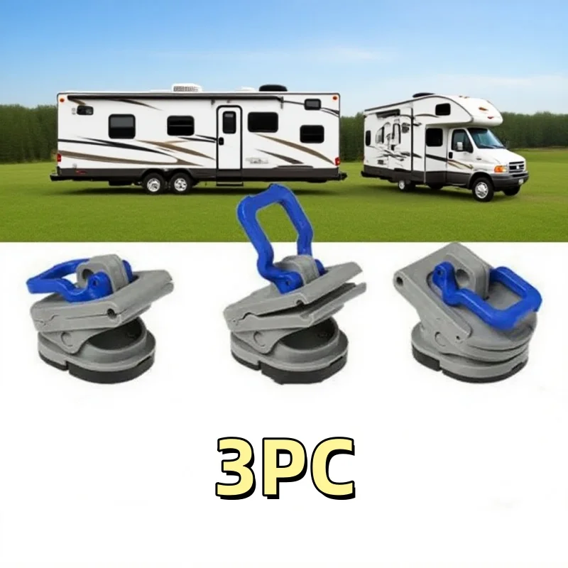 

3PCS RV Awning Pole Bracket Pads Tarp Awning Clamps Lock Grip Set Tent Clip Clamp Tarpaulin Clips Camping Parts