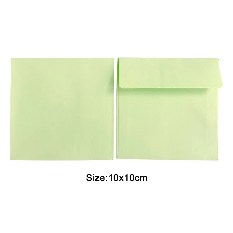 100Piece wholesale Square rainbow color candy Envelope colorful Tool Greeting Card for letters love stripe DIY Gift 10*10cm