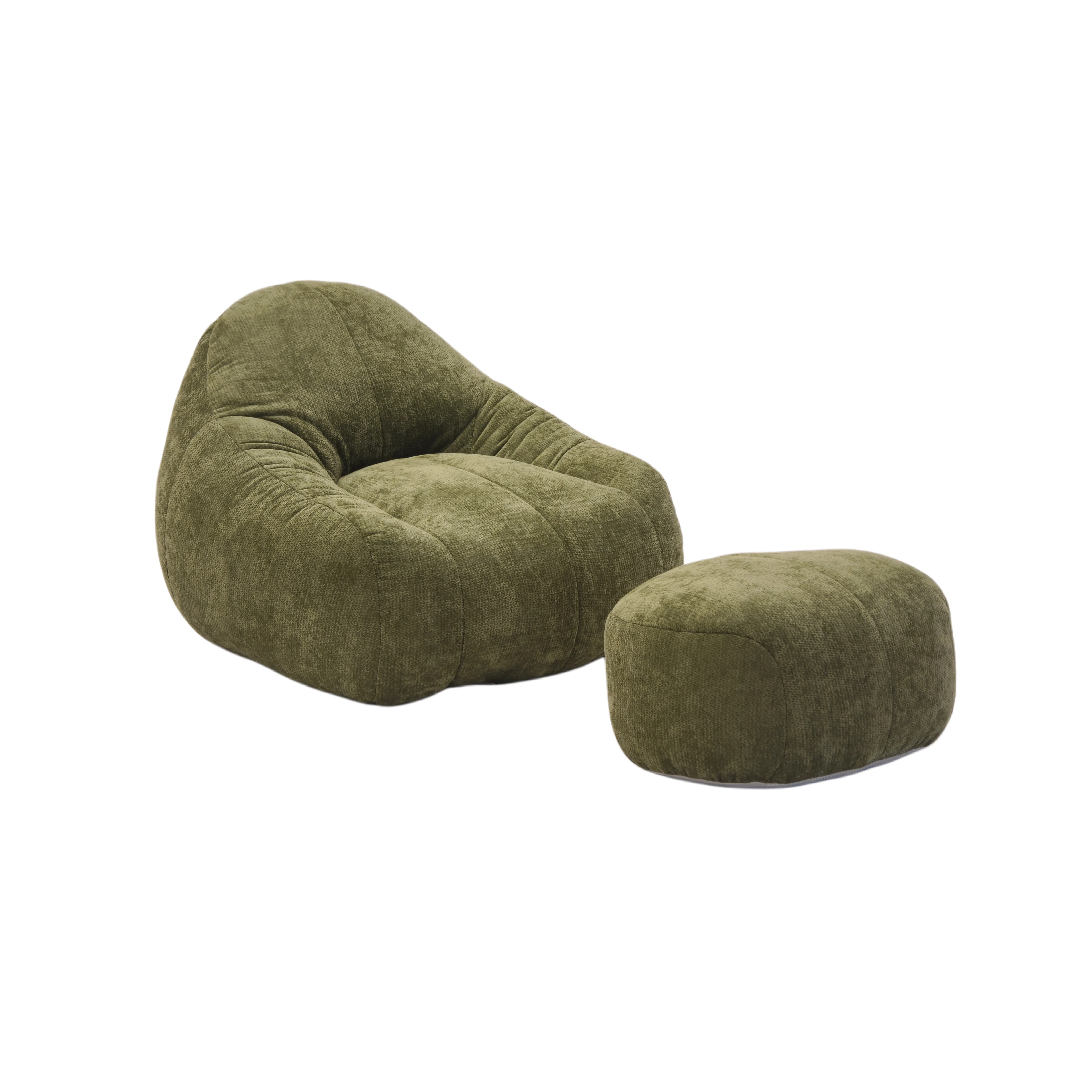 #Modern Space-Saving Compressed Lazy Bean Bag Sofa Ottoman High-Density Sponge Filling Fabric No Assembly for Hotel Apartment