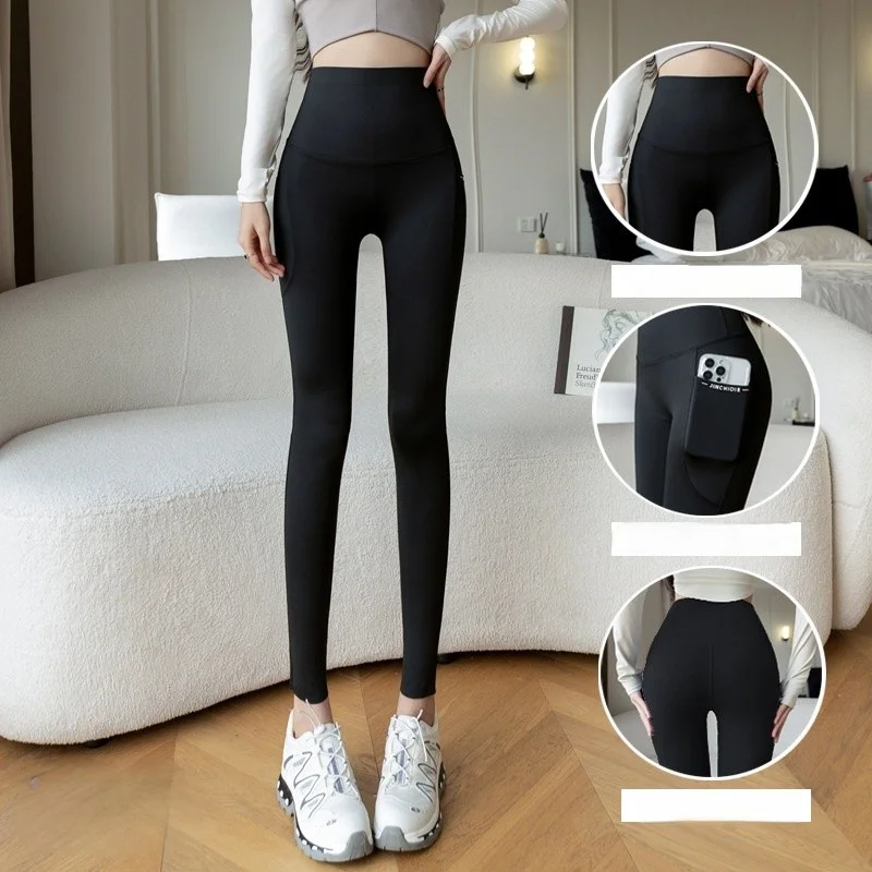 Yoga Pants Autumn Winter Women Festive Plain Hip-Lift Speed-Dry Cartoon Comfortably Utility A-Line Plush-Lined Anti-Pilling Vibe