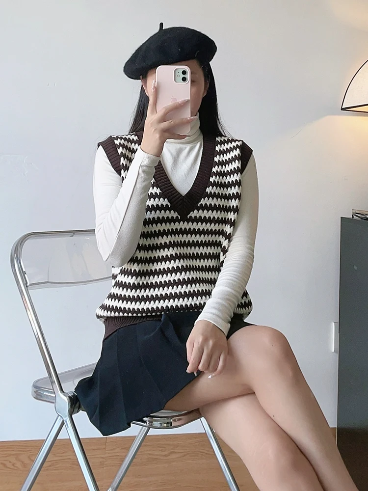 سترة نسائية مخططة بأكمام طويلة وقصة ضيقة كاجوال للخريف والشتاء للسيدات