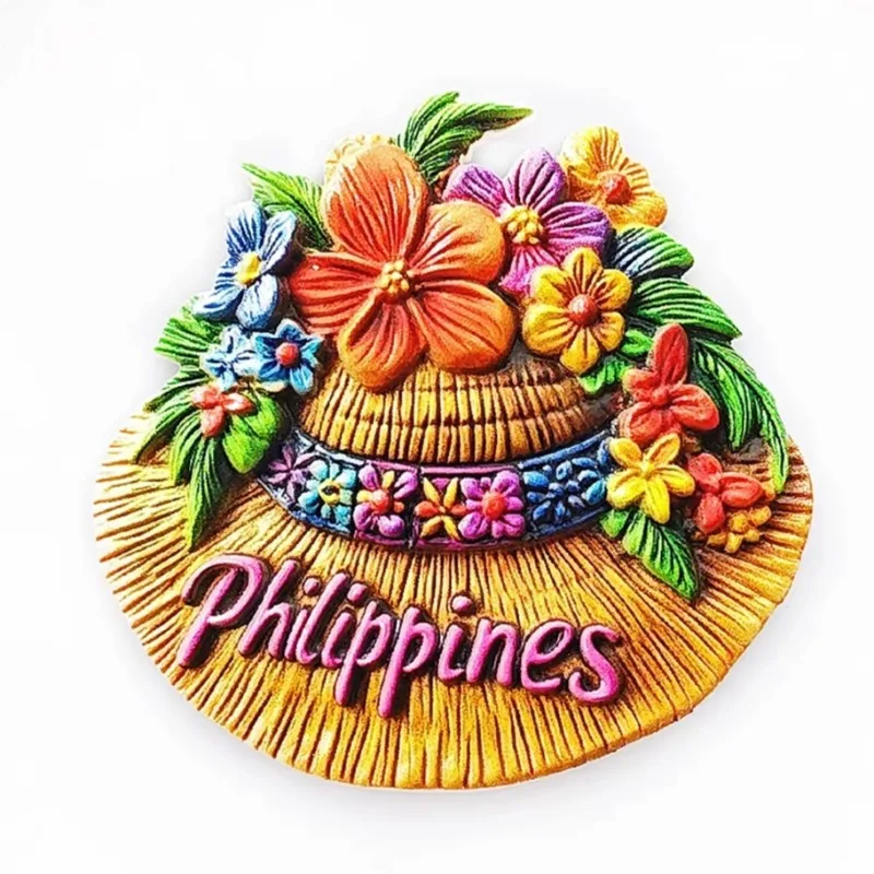 Imanes para Refrigerador de Filipinas, Recuerdos de Viaje de Manila, Sombrero de Paja, Imanes de Cebú, Regalos de Cumpleaños, Decoración del Hogar