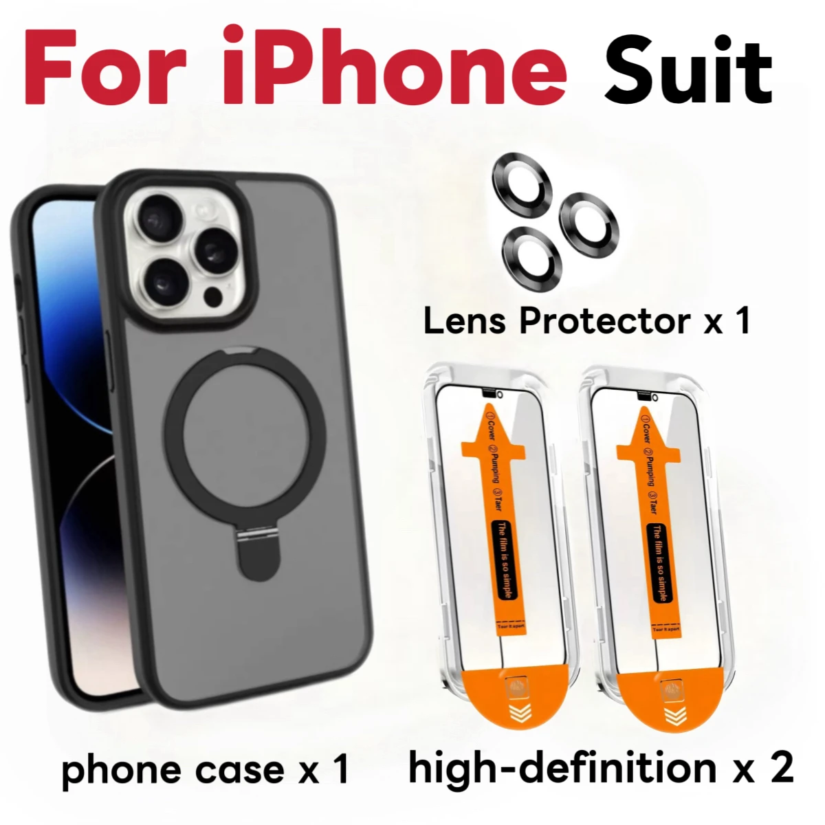 

HD Phone Screen Protector, Lens Protector and Phone Case Set for Apple iPhone 17 16 15 14 13 12Series