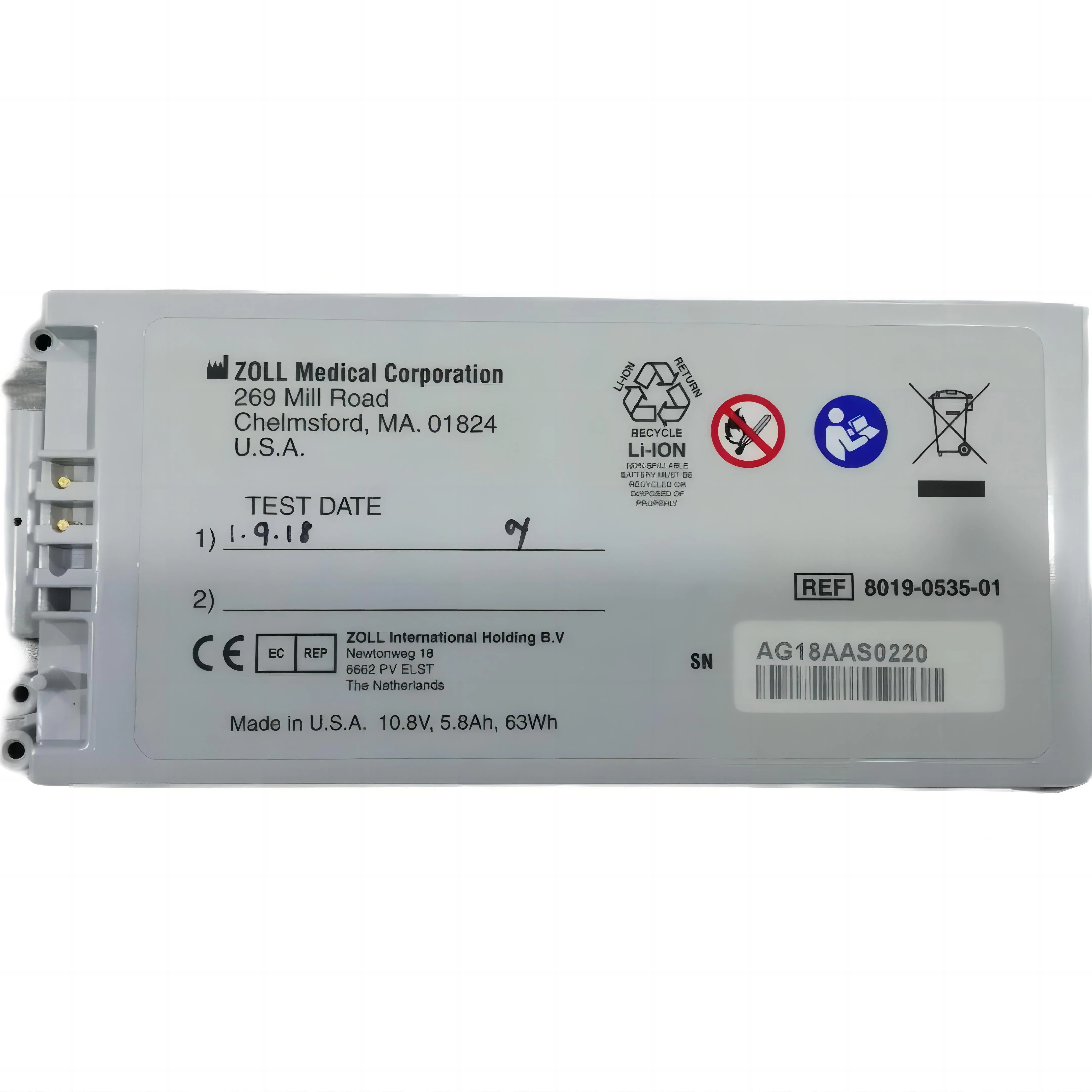 

Medical Lithium ion REF 8019-0535-01 battery for R series 10.8V 5.8Ah 5800mAh