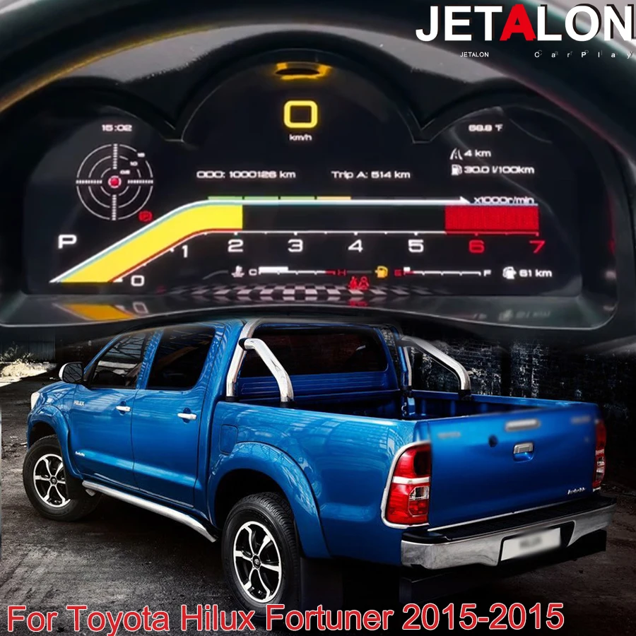 New Update For Toyota Hilux Fortuner 2005-2015 Virtual Cockpit Digital Cluster Car Odometer Screen Dashboard LCD Speed Meter
