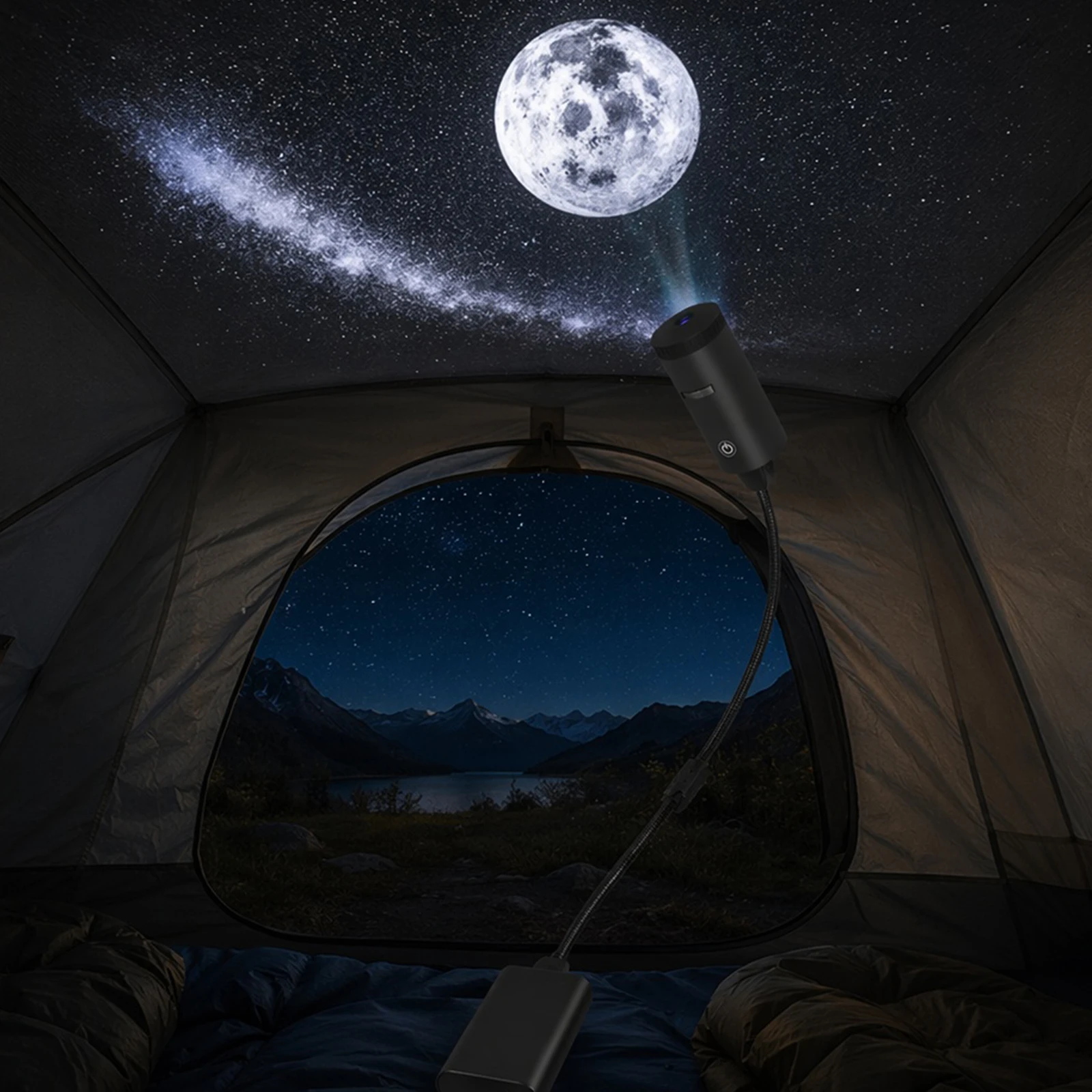 Star Projector Lamp Plug and Play & Versatile Portable Night Light Changeable Patterns & Flexible for Home Office Car Decoration