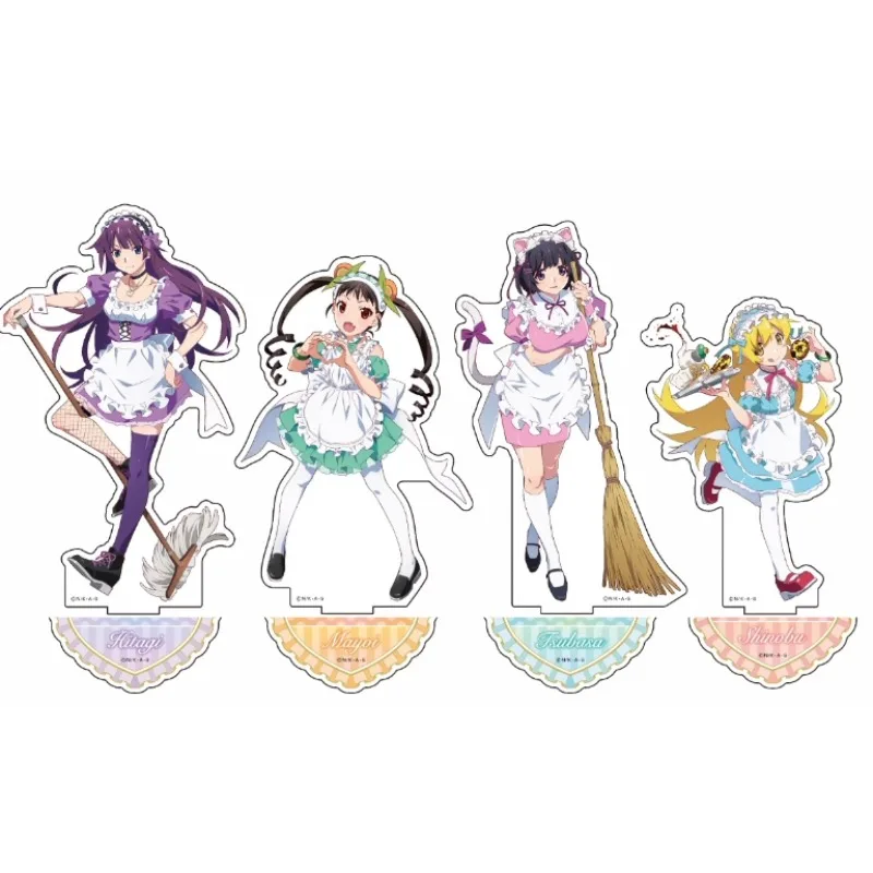 Game Senjougahara Hitagi Hanekawa Tsubasa Oshino Shinobu Hachikuji Mayoi Acrylic Stand Doll Anime Figure Model Cosplay Toy Gift