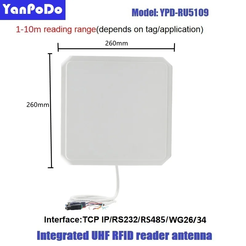 Yanpodo 10M tcp/ip uhf rfid 리더 장거리 USB RS232 WG26 WG34 릴레이 무료 SDK 주차 및 창고 관리 