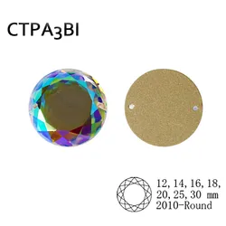 Crystal AB K9 Glass Mirror Sew-On Rhinestones Round Stones Strass for Garment Decoration Jewelry Accessories